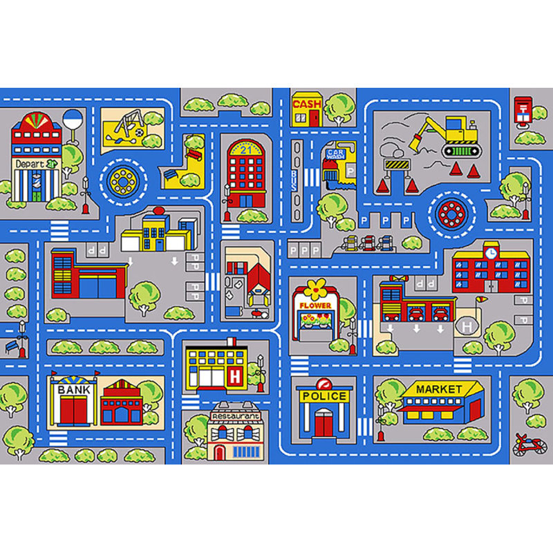 Zoomie Kids Sulligent Kids Town Map Blue Area Rug Wayfair.ca
